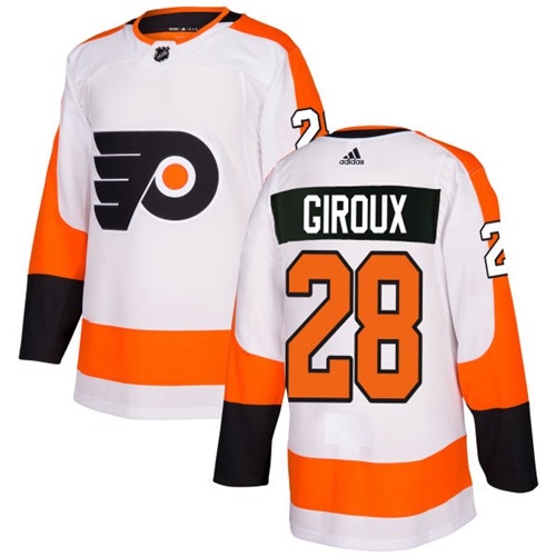 Adidas Flyers #28 Claude Giroux White Road Authentic Stitched NHL Jersey